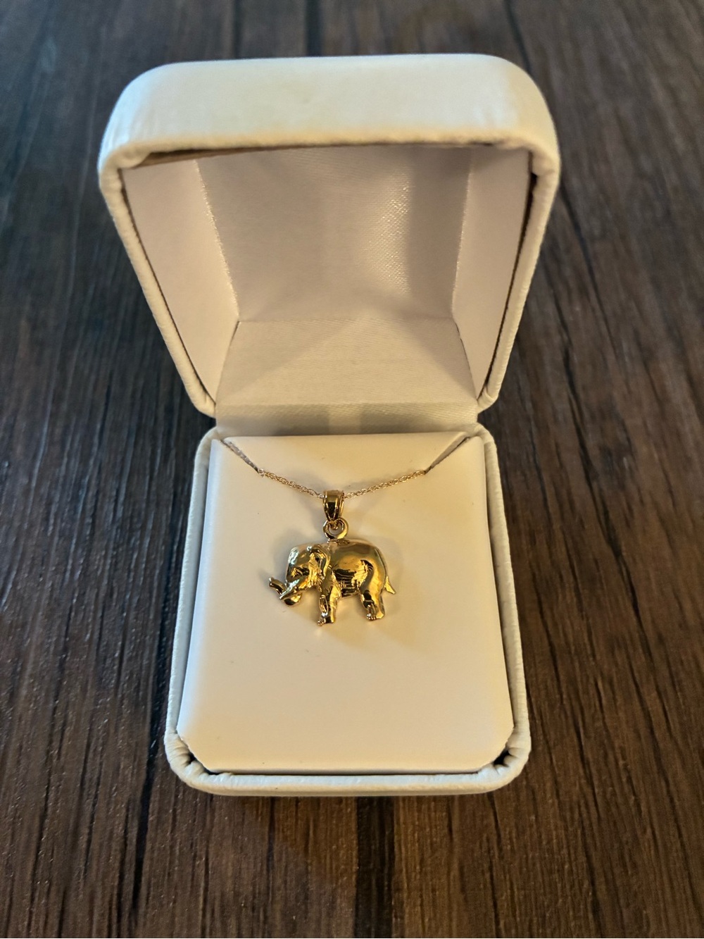 Gold Elephant Pendant Necklace